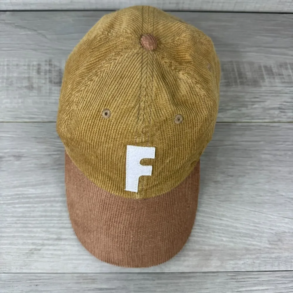 Mac Miller Faces Corduroy Cap Men Two-Tone Brown Cotton Adjustable Strapback Hat